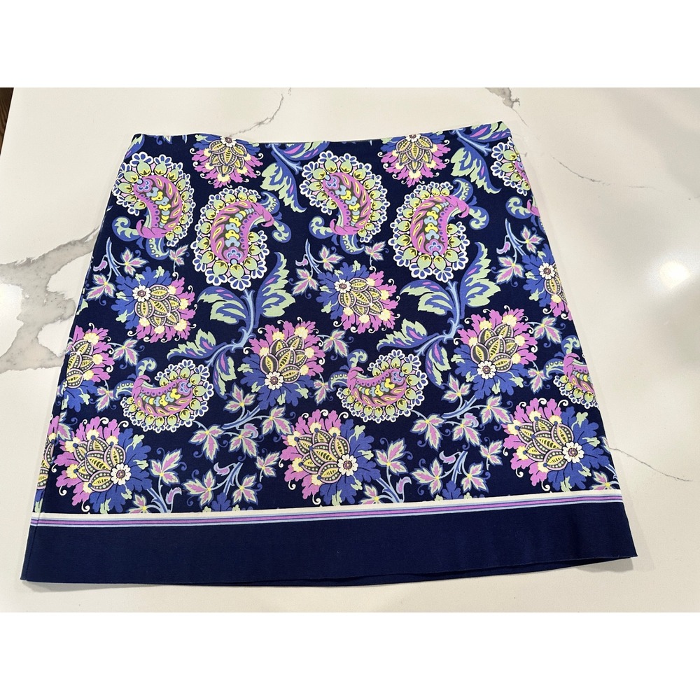 Talbots Floral Print Skirt Cotton Blend Casual Everyday Skirt Size 16‎